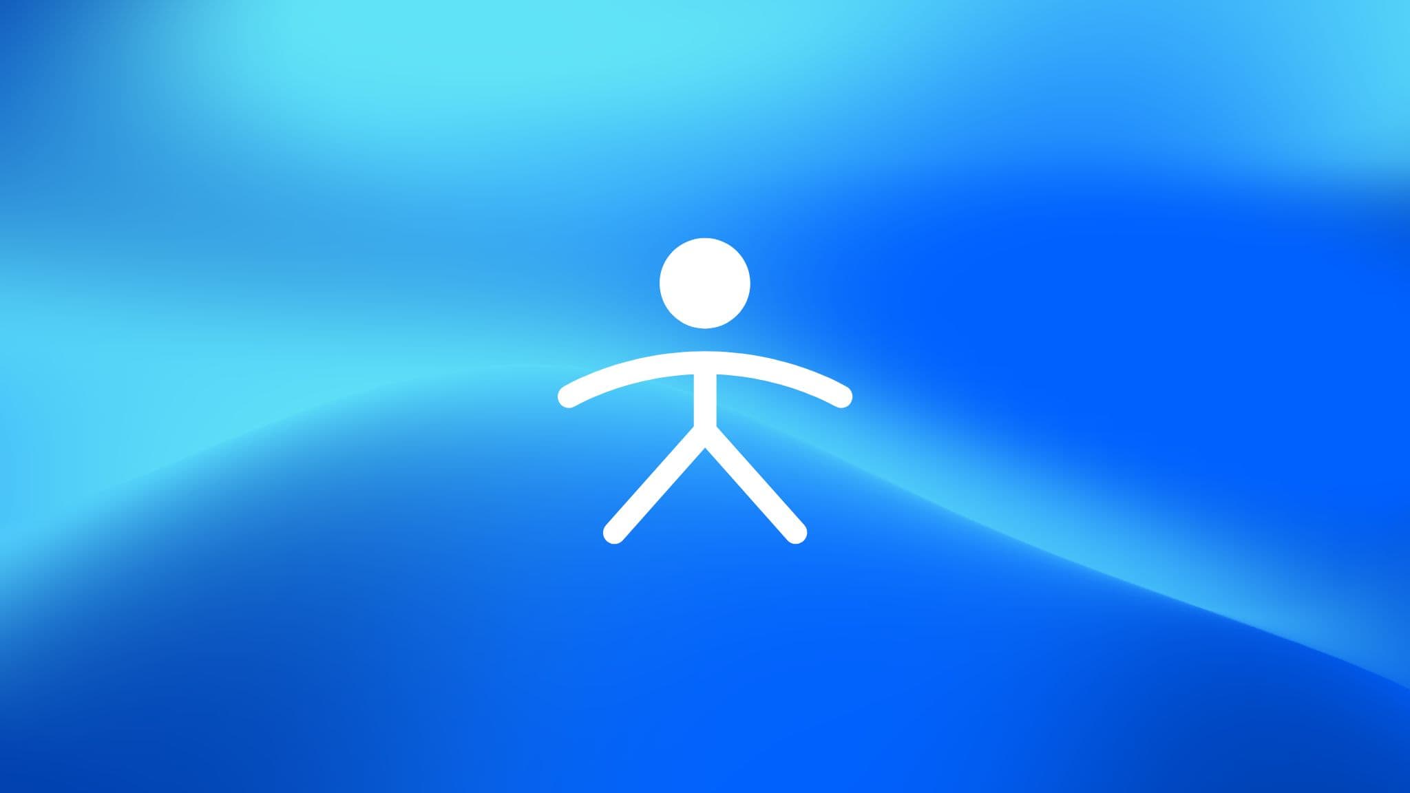 Strichmännchen-Icon auf blauem Farbverlauf als Symbol für barrierefreie Websites