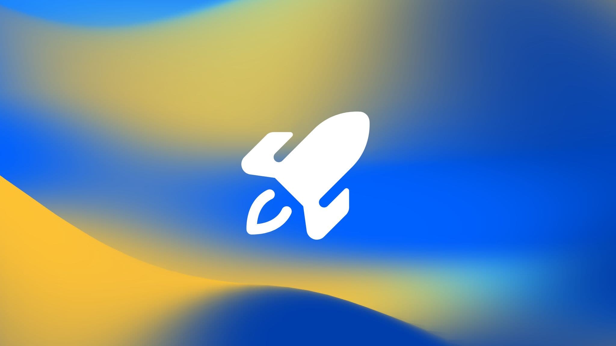 Raketen-Icon auf blauem Farbverlauf als Symbol für die Performance-Optimierung